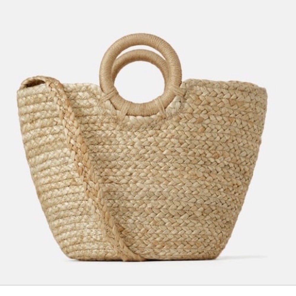 *NWT* ZARA woven straw crossbody bag